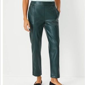 NWT Ann Taylor Faux Leather High Waist Easy Ankle Pant